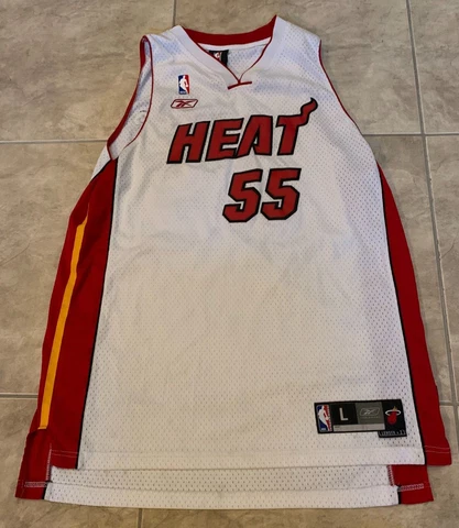 Jason Williams 55 Miami Heat White w/ Red Sewn Jersey Reebok Adult L Large Cover