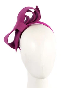 Fuchsia felt bow autumn & winter racing fascinator Max Alexander 100% AU Seller - Bild 1 von 5