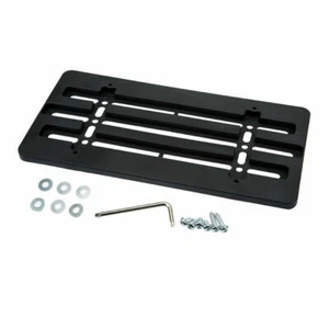 FRONT REAR HOOK BUMPER LICENSE PLATE HOLDER BRACKET TRIM BLACK STYLE UNIVERSAL - Picture 1 of 7