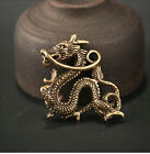 Chinese Dragon Brass Figurines Keychain Pendant Home Car Feng Shui Decor