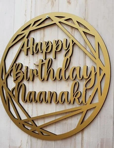 Personalised Script Name Hoop Circle Sign Wall Plaque Wood MDF Nursery Decor - Picture 1 of 6