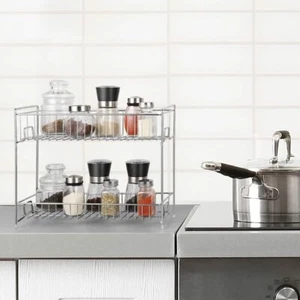 NEX 2Tier Kitchen Counter Storage Organizer Spice Jars Bottle Shelf Holder Rack - Picture 1 of 8