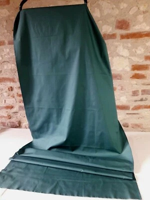 N51 TISSU popeline coton bleu canard lrg78xh210cm VINTAGE 50 60 POPLIN FABRIC  - Photo 1/4