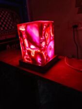 Pink Agate Table Lamp, 4"x4"x6" Quartz Table Lamp, Agate lamp for Table Gifts