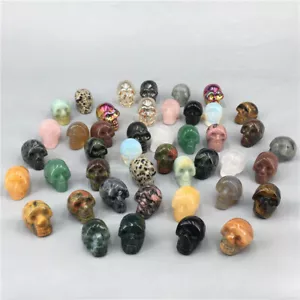 TOP~ A Lot Natural quartz crystal mini small Skull Carved Crystal Skull pcs - Picture 1 of 84