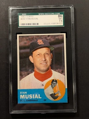 1963 Topps STAN MUSIAL #250 SGC 7.5 NM+  - Image 1 of 2