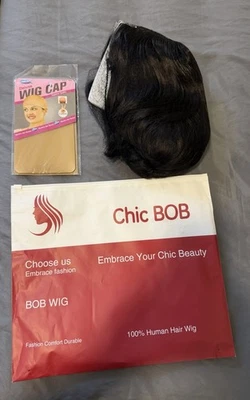 Glueless Wigs Human Hair Pre Plucked Pre Cut 4x4 Wear and Go straight bob wig - Image 1 of 3