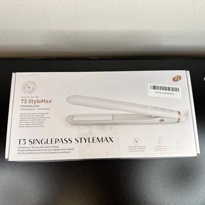 T3 - SinglePass StyleMax Professional 1" Flat Iron - White & Rose Gold Open Box - Image 1 of 4
