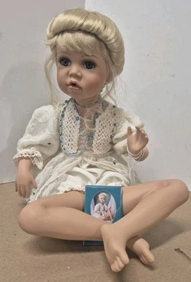 Seymour Mann Kristen porcelain cloth doll 16 Inches 1001/5000 Semi Posable 1996 - Image 1 of 4