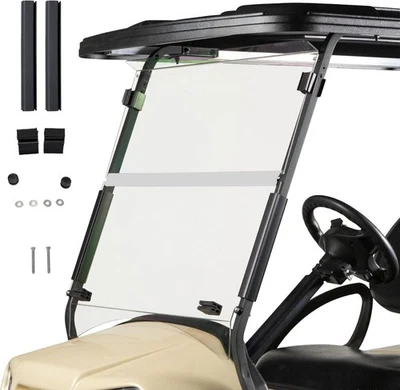 Club Car Onward Clear Fold Down Golf Cart Windshield (1/4 inch Acrylic) US Made - Изображение 1 из 3