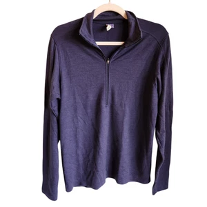 Ibex Sweater Men's Blue Medium Half 1/2 Zip Merino Wool Pullover - Picture 1 of 10