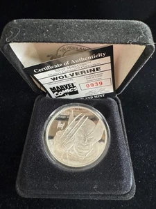 1996 Marvel Comics Wolverine Vintage 1oz 999 Silver Round Highland Mint COA Card - Picture 1 of 3