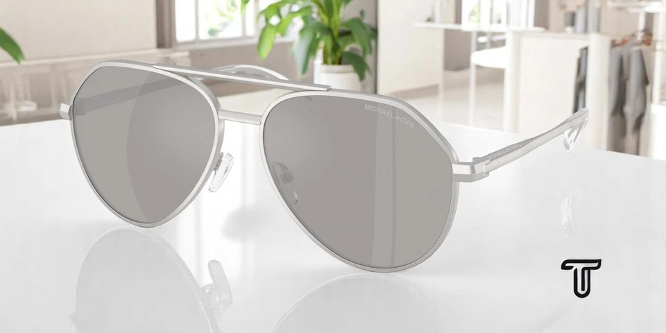 Gafas de sol para hombre MICHAEL KORS MK1168 19036G Brentwood Mt plateado espejo 58 mm Foto 1 de 1