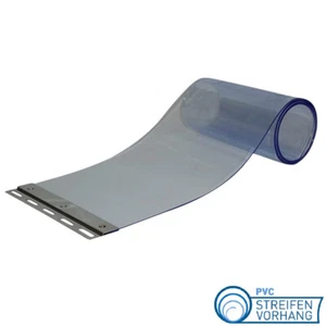 PVC Streifenvorhang PVC Lamellen Ersatzstreifen blau-transparent fertig montiert - Bild 1 von 7
