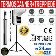 TERMOSCANNER + STAFFA TERMOMETRO DIGITALE A INFRAROSSI AUTOMATICO DA PARETE