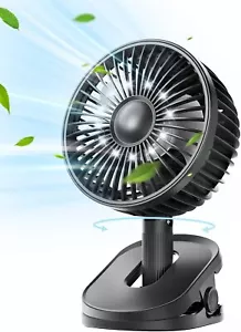 Battery Operated Portable USB 4 Speed Personal Mini Desk Fan With Light & Hook - Picture 1 of 6