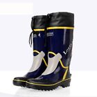 Men Garden Farm Rubber Wellies Waterproof Fishing Rain Boots Mid Calf Work Shoes