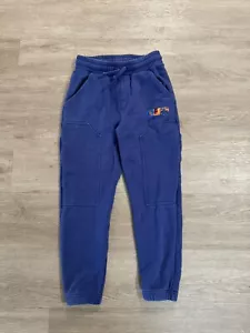 Off White Sweatpants Boys 10 Blue Kids Joggers Cotton Tapered - Picture 1 of 13