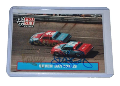 1991 PRO SET NASCAR Racing SIGNED Kyle Petty & Richard Petty 7 DAYTONA WINS! - Image 1 of 2