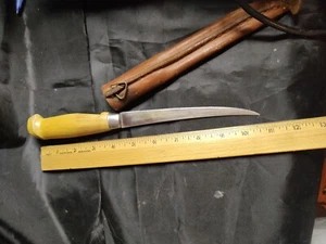RAPALA J. MARTTINI 11” FILLET KNIFE WITH LEATHER SHEATH - FINLAND - VINTAGE USED - Picture 1 of 6