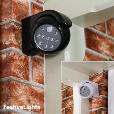 360° PIR Motion Sensor LED Outdoor Security Garden House Welcome Light Battery - Image 1 of 4