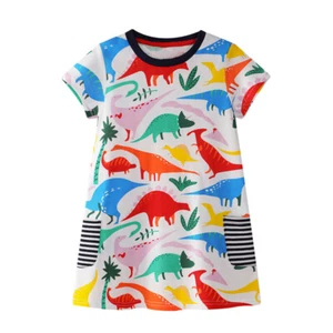 NEW Dinosaur Girls Short Sleeve Pocket Dress - Picture 1 of 9