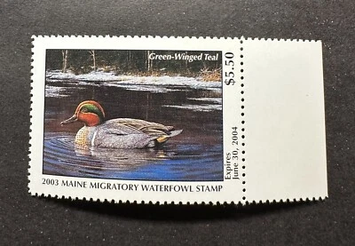 WTDstamps - 2003 MAINE - Lot3 - State Duck Stamp - Mint OG NH - Image 1 of 2