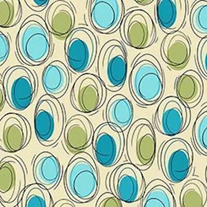 Tela de crema geométrica Thalia Circle 100 % algodón por yarda - Imagen 1 de 1