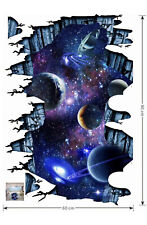 Quanhaigou Galaxy Floor Sticker,Outer Space Removable Floor Decal, 3D Home Decor