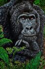 Gorilla In Thought, Original Art Beautiful Acrylic Realism 36x24