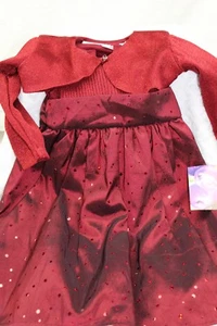 Niña Niño Talla 18m Blueberi Boulevard Brillante Granate Vestido y Cárdigan J20 - Imagen 1 de 6