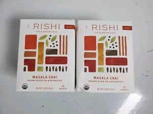 Rishi Tea Organic Masala Chai Tea Bags 15 Tea Bags - 2 Pack  - Picture 1 of 4