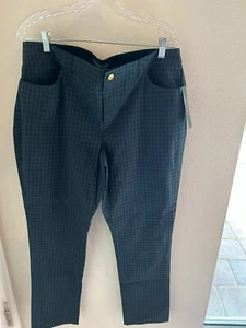 LAUREN RALPH LAUREN- SIZE 16 GREEN/NAVY CHECK PANTS FOR WOMAN - Picture 1 of 2