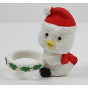 Velas Lenox Porcelana Cuenca Vela Cónica Abrazador Bebé Pollito con Sombrero de Santa - Imagen 1 de 6