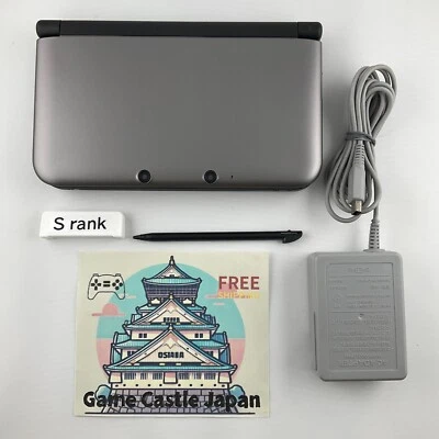 [S-rank] Nintendo 3DS LL XL console Silver Black with Charger/Stylus - Image 1 of 4