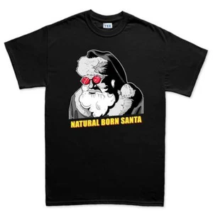 T-shirt maglietta uomo Natural Born Babbo Natale Natale nuovo regalo - Foto 1 di 6