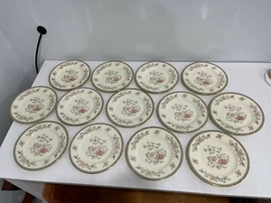 English Minton Porcelain Jasmine Pattern Set of 13 Bread & Butter Dessert Plates - Picture 1 of 10