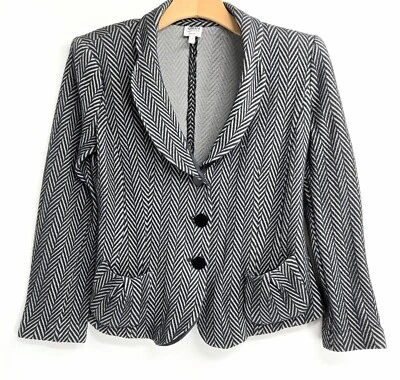 Blazer Armani Collezioni Mujer EE. UU. 8 Negro Gris Espiga Recortado Sin Estructura Foto 1 de 4