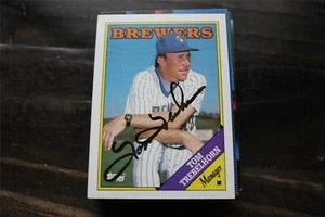 TOM TREBLEHORN  MILWAUKEE BREWERS  AUTOGRAPHED CARD - Picture 1 of 1