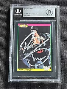 PAPA SHANGO 1992 MERLIN WWF GOLD ROOKIE SIGNED AUTOGRAPHED CARD BAS AUTHENTIC - Picture 1 of 2