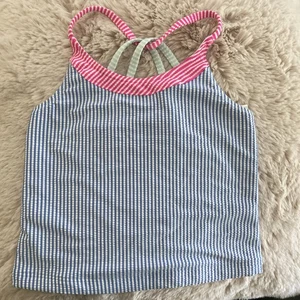 Camiseta de natación Tankini a rayas azul blanco talla 7/8 VINEYARD VINES para niñas nueva con etiquetas - Imagen 1 de 3
