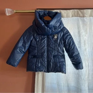 Disney Original Marines Navy Blue Puffer Coat Jacket Minnie Mouse Kids Size 6 - Picture 1 of 7