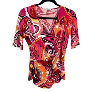 Sno Skins Slinky Strick Top Gr. Medium bunt geraffter Pullover - Bild 1 von 9