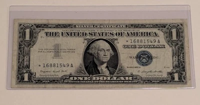 US One Dollar, 1957 A, $1 Silver Certificate Star Note  - Image 1 of 2
