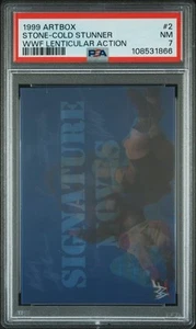 1999 Artbox Wwf Lenticular Action #2 Stone-Cold Stunner PSA 7 - Picture 1 of 2