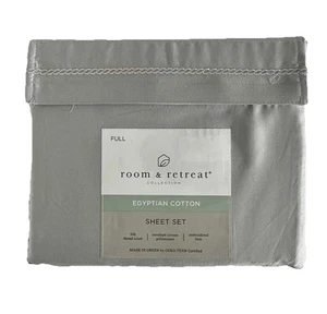 New Room & Retreat Collection Egyptian Cotton Full Sheet Set 500 Thread Count - Picture 1 of 11
