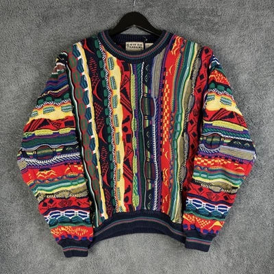 Vintage Cotton Traders 3D Knit Coogi Style Sweater Mens Medium Biggie 90s - Image 1 of 4