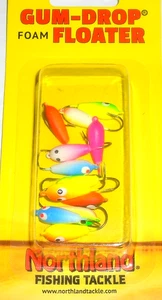 Northland Tackle #4 Gum-Drop Foam Floater Heads (12 Pack - verschiedene Farben) - Bild 1 von 1