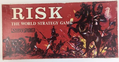 Risk Board Game Parker Vintage '63 Red Box Classic Strategy Game 2 Dice Replaced - Image 1 of 4