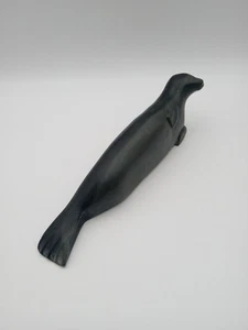 Beautiful Inuit Native American Soapstone Carving Seal Figurine Vintage Signed - Picture 1 of 12